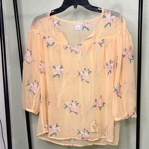 Ariat Light Peach Floral Blouse